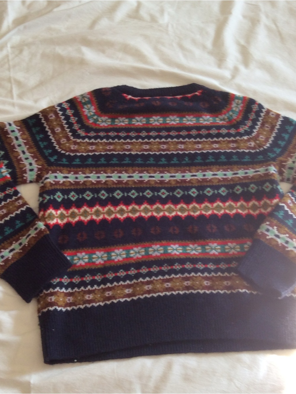 Crewcuts Boys Navy Multicolor Fair Isle Sweater -Size 8 - NWOT - Picture 4 of 5